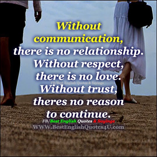 "Without Communication There is no Relationship; Without...