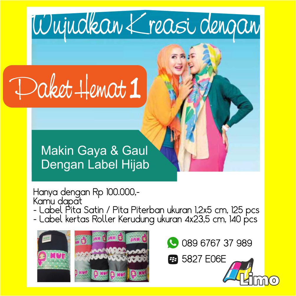 LIMO PRINT PAKET HEMAT LABEL KERUDUNG