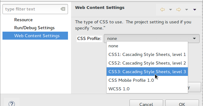 Kaloyan Raev: Enable the CSS3 Profile in Eclipse