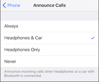 make siri announce caller name