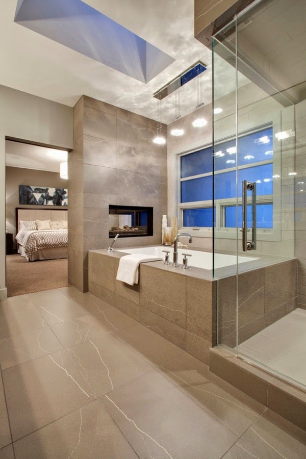 Ideas for bathroom with fireplace of Spa in your own home
