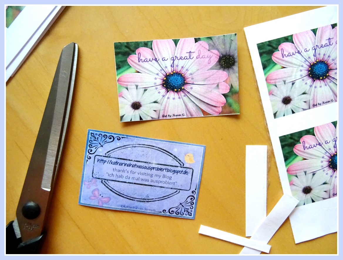 ich hab da mal was ausprobiert Visitenkarten selbermachen