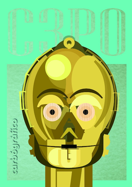 ILUSTRACIÓN CON TIPOGRAFÍAS CARBOGRAFICO C3PO ILUSTRACIÓN CON TIPOGRAFÍAS CARBOGRAFICO C3PO