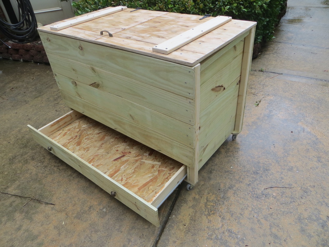 The Project Lady DIY Wooden Storage Bin Animal Feed