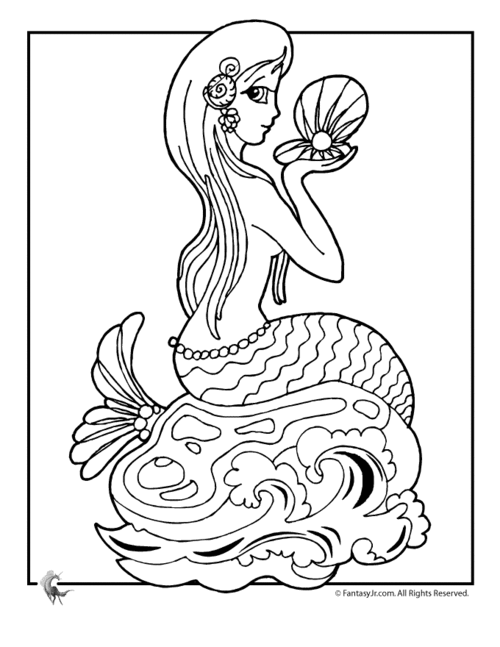 Mermaid Coloring Pages for Kids >> Disney Coloring Pages