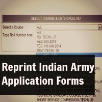Reprint Indian Army Application Forms