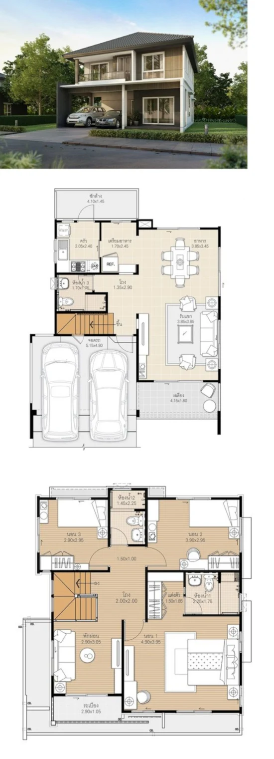 Desain rumah minimalis 2 lantai dengan luas 126 m2 rumah minimalis plus denah