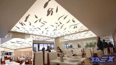 3d ceiling for restaurant false ceiling design ideas