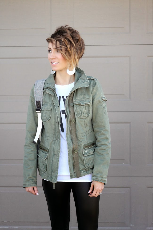 Military Jacket and Leather Leggings - ONE little MOMMA