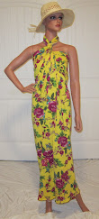Beach Wrap in Vibrant Yellow with floral Print