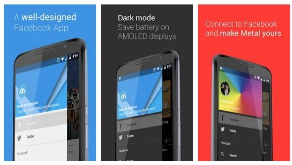 Metal أفضل بديل لتطبيقي فيس بوك وتويتر على اندرويد