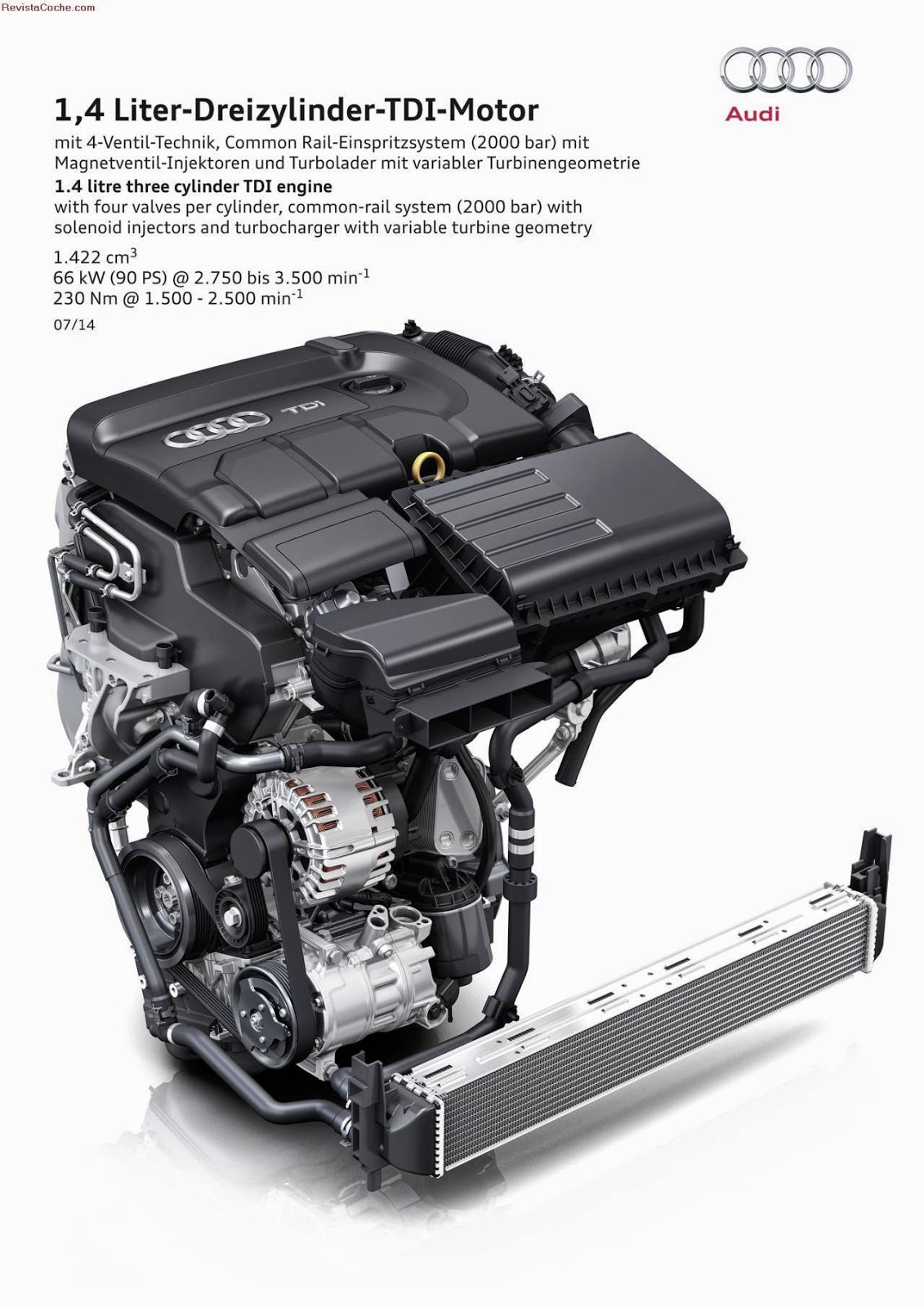 Revista Coche Detalles del nuevo motor diesel de tres cilindros de Audi Revista Coche Detalles del nuevo motor diesel de tres cilindros de Audi