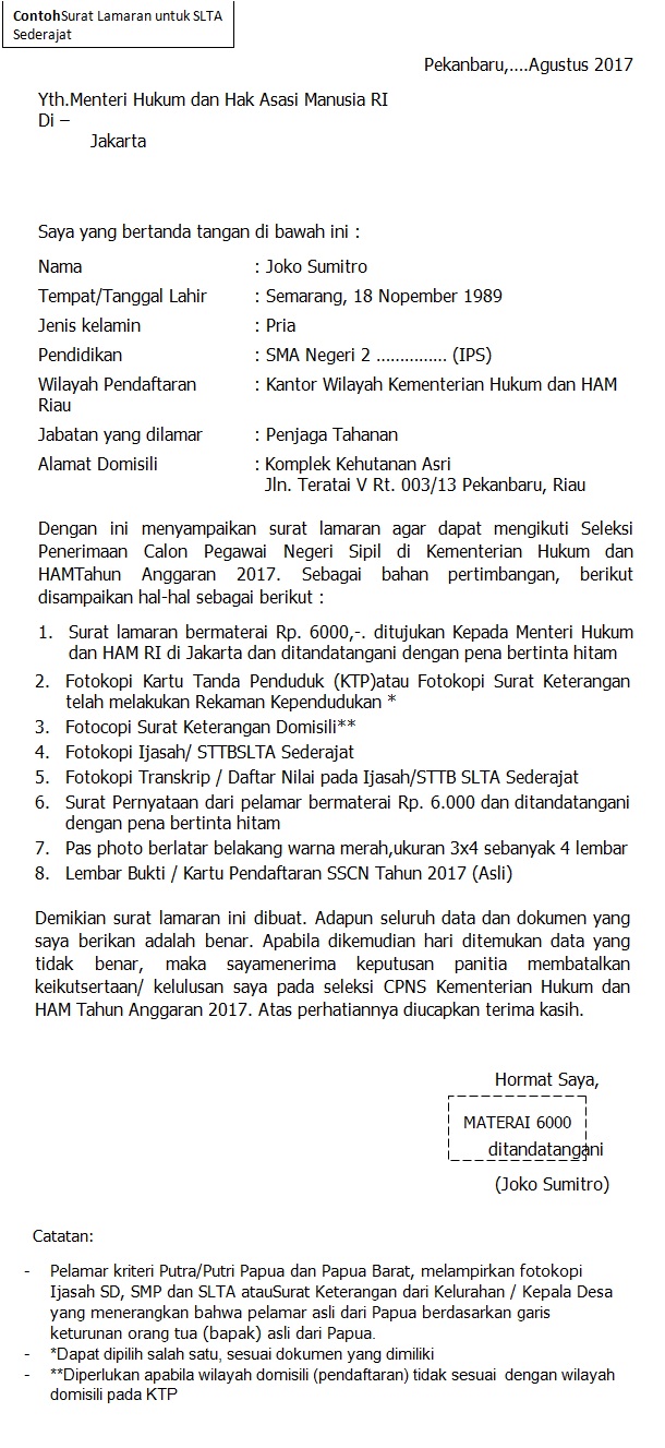 14++ Contoh surat lamaran pekerjaan non pns terbaru yang baik