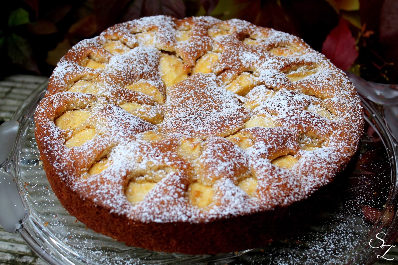 Schokokuss und Zuckerperle: Weißer Schokoladenkuchen mit Äpfeln
