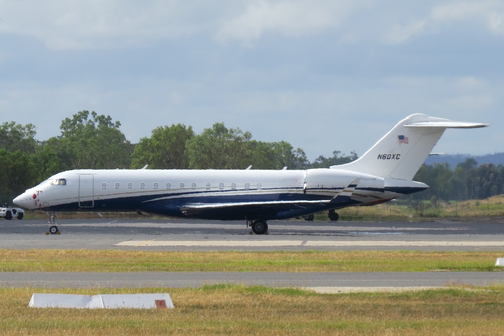 Central Queensland Plane Spotting American Registered Bombardier BD7001A10 Global 6000 Bizjet