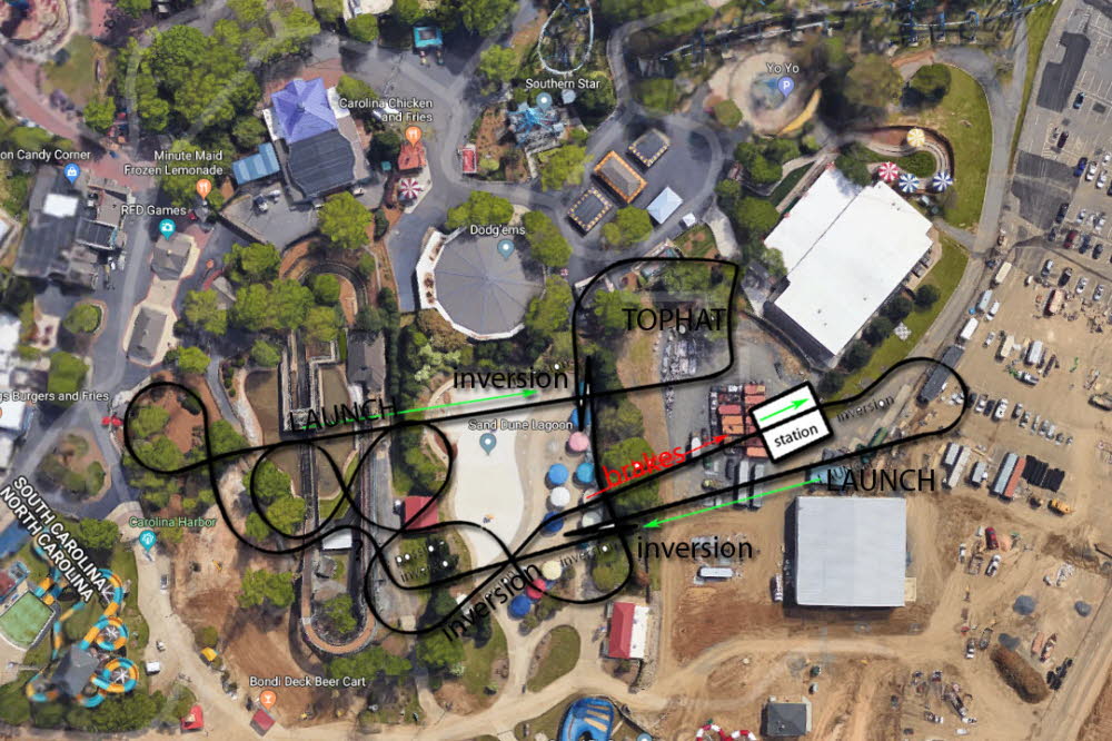 Carowinds New Coaster Layout + Footers Arrive AmusementInsider Fun