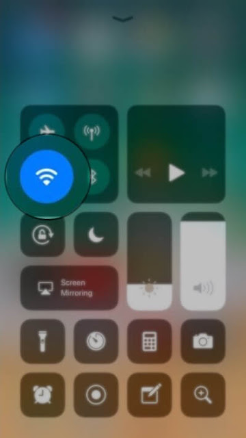 واي فاي Wifi في مركز التحكم Control Center في iOS 11