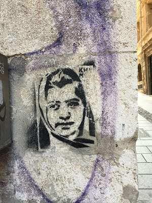 Wall stencils in Cagliari Sardinia.