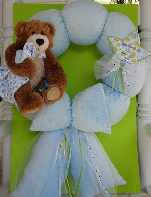 6. Custom Blue Teddy Bear to Match Bedding