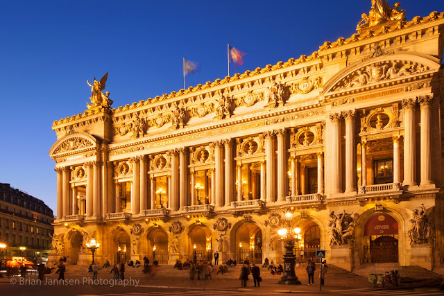 The exquisite facade of the Palais Garnier or Paris Opera House.