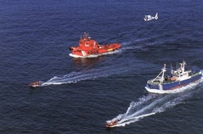 Barcos y "Pesca 1" en 1990