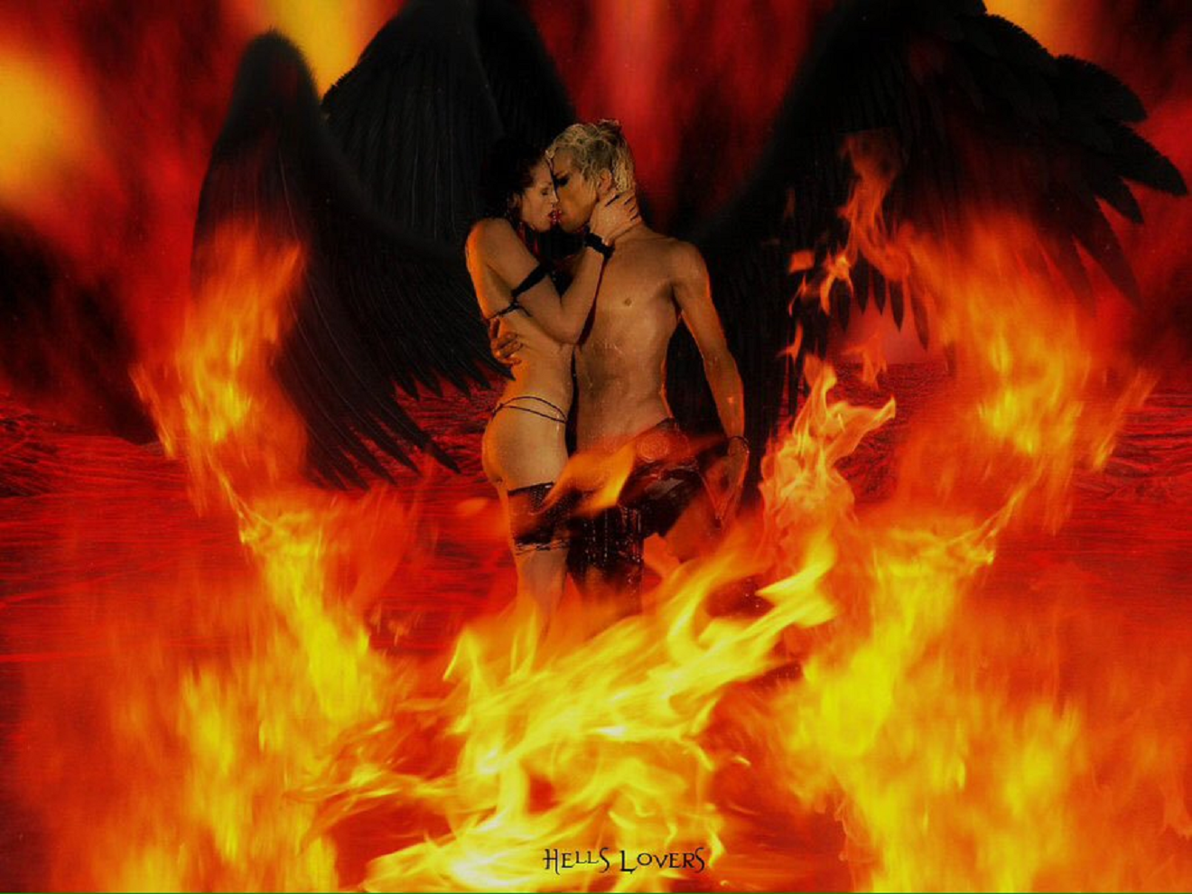 В аду будет мужчины. Демон страсти. Огненная страсть. Мужчина и женщина в огне. Страсть дьявола.