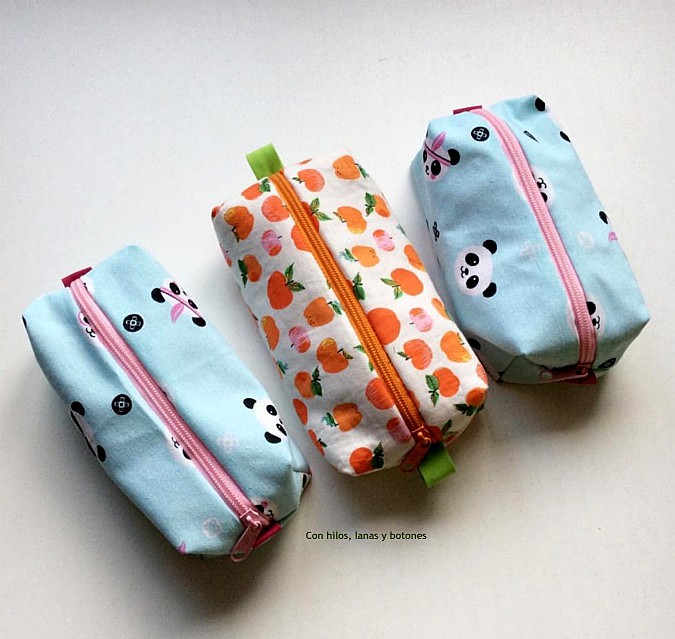 Con hilos, lanas y botones: Estuches forrados y con cremallera
