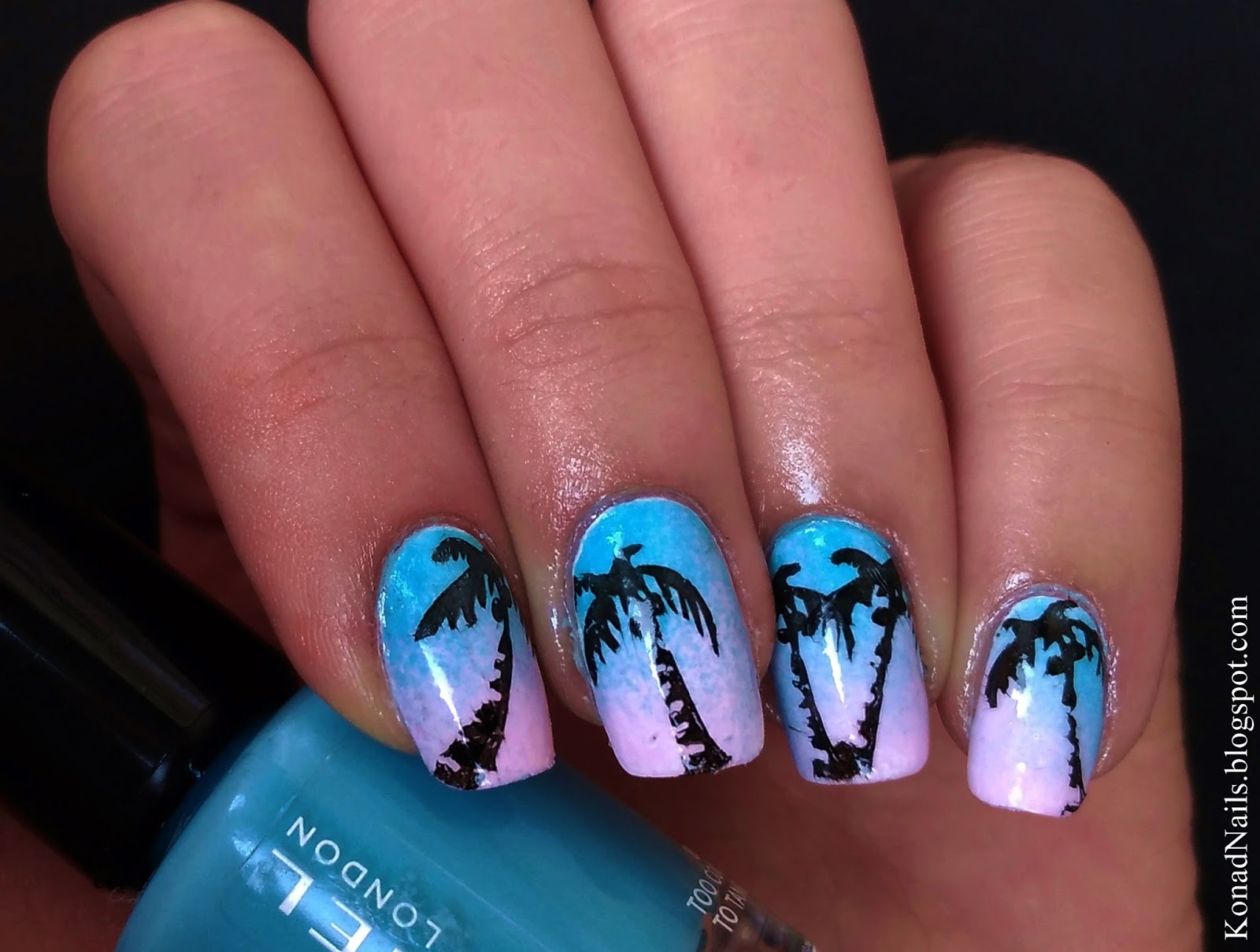 9. Sun and Palm Tree Nail Design - wide 8