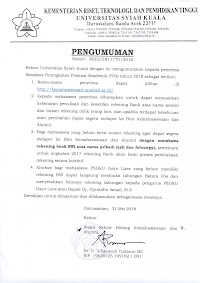 Pengumuman Peserta Lolos Seleksi Beasiswa Ppa Unsyiah 2018 Industrial Times