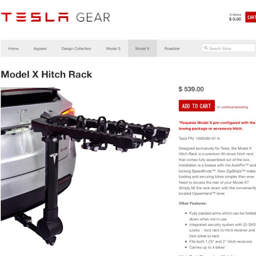 Tesla Model X Norway Model X Hitch Rack for bikes
