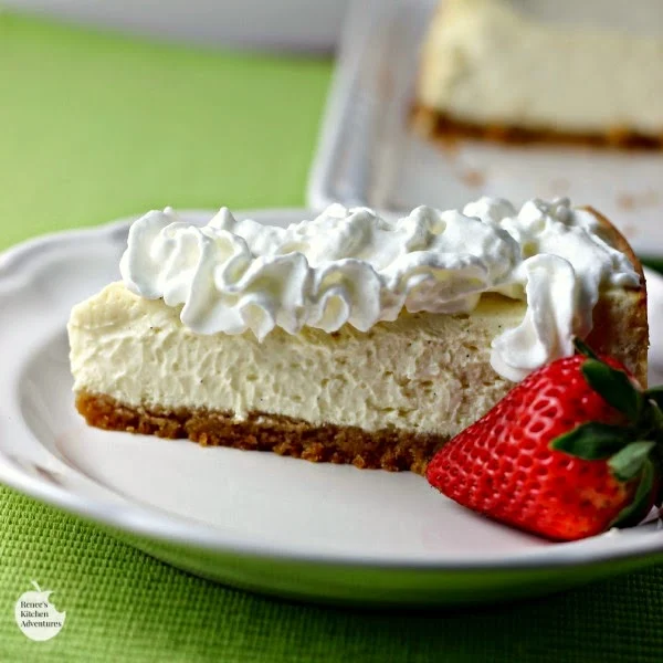 Skinny Vanilla Bean Cheesecake | Renee's Kitchen Adventures So rich tasting and creamy you will swear it's a full fat version! 