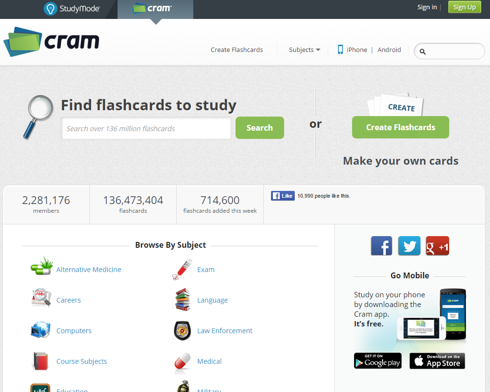 English Elda Cram. Online flashcards