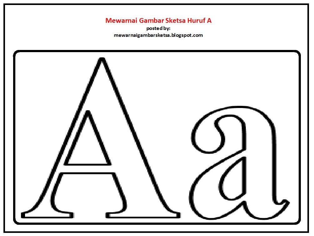 Mewarnai Gambar: Mewarnai Gambar Sketsa Kaligrafi Huruf A
