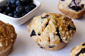 Muffins crocantes de mirtilo
