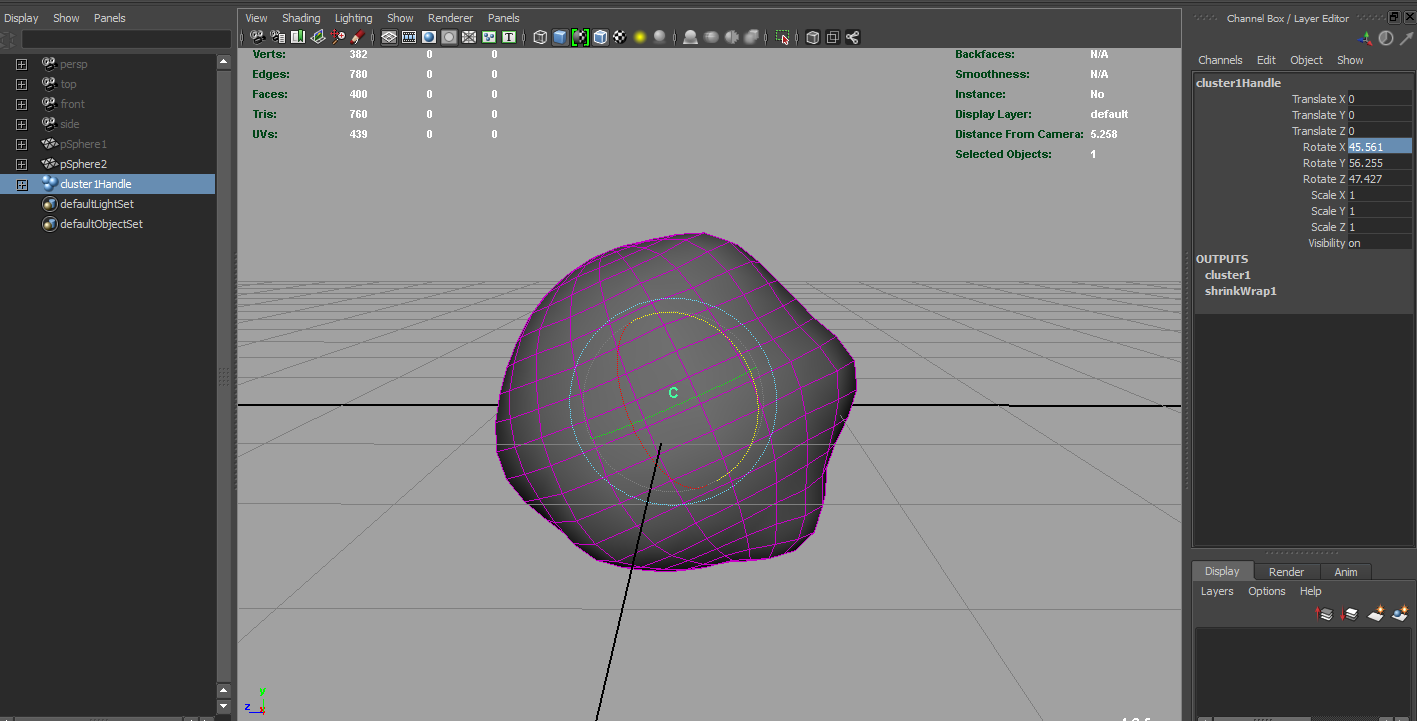 syntetik blok maya shrink wrap deformer
