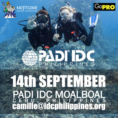My next PADI IDC is scheduled for 14th September in Moalboal, Philippines