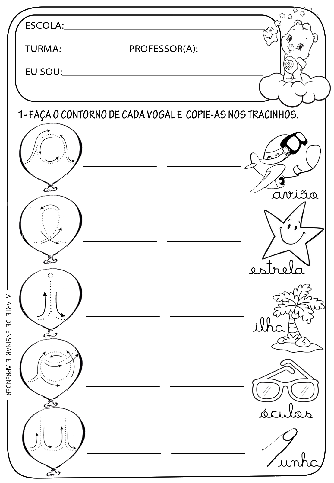 Atividades Prontas Vogais Cursivas A Arte De Ensinar E Aprender