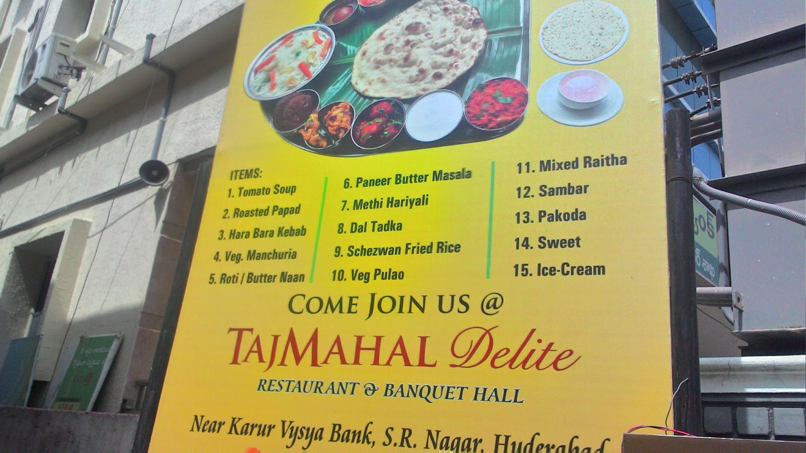 best veg dinner buffet hyderabad sr nagar thali 2015 a8