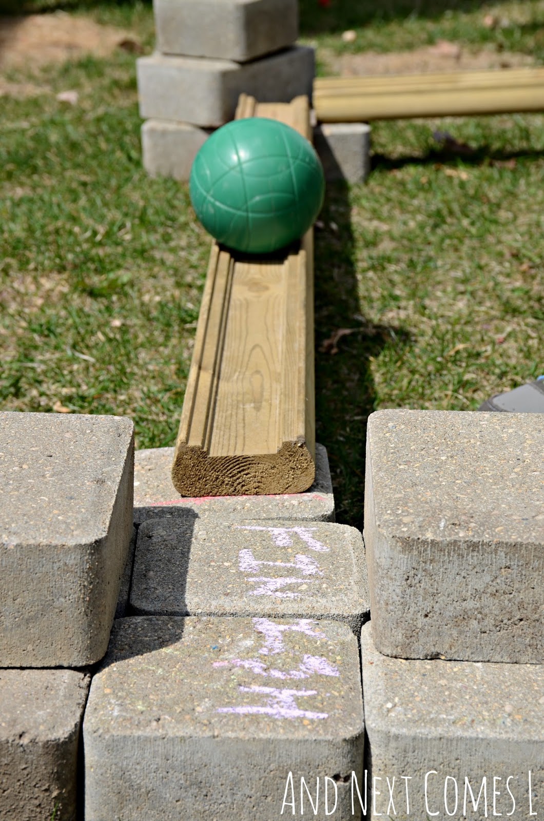 DIY Ball Run for Kids Building with Loose Parts in the Backyard And