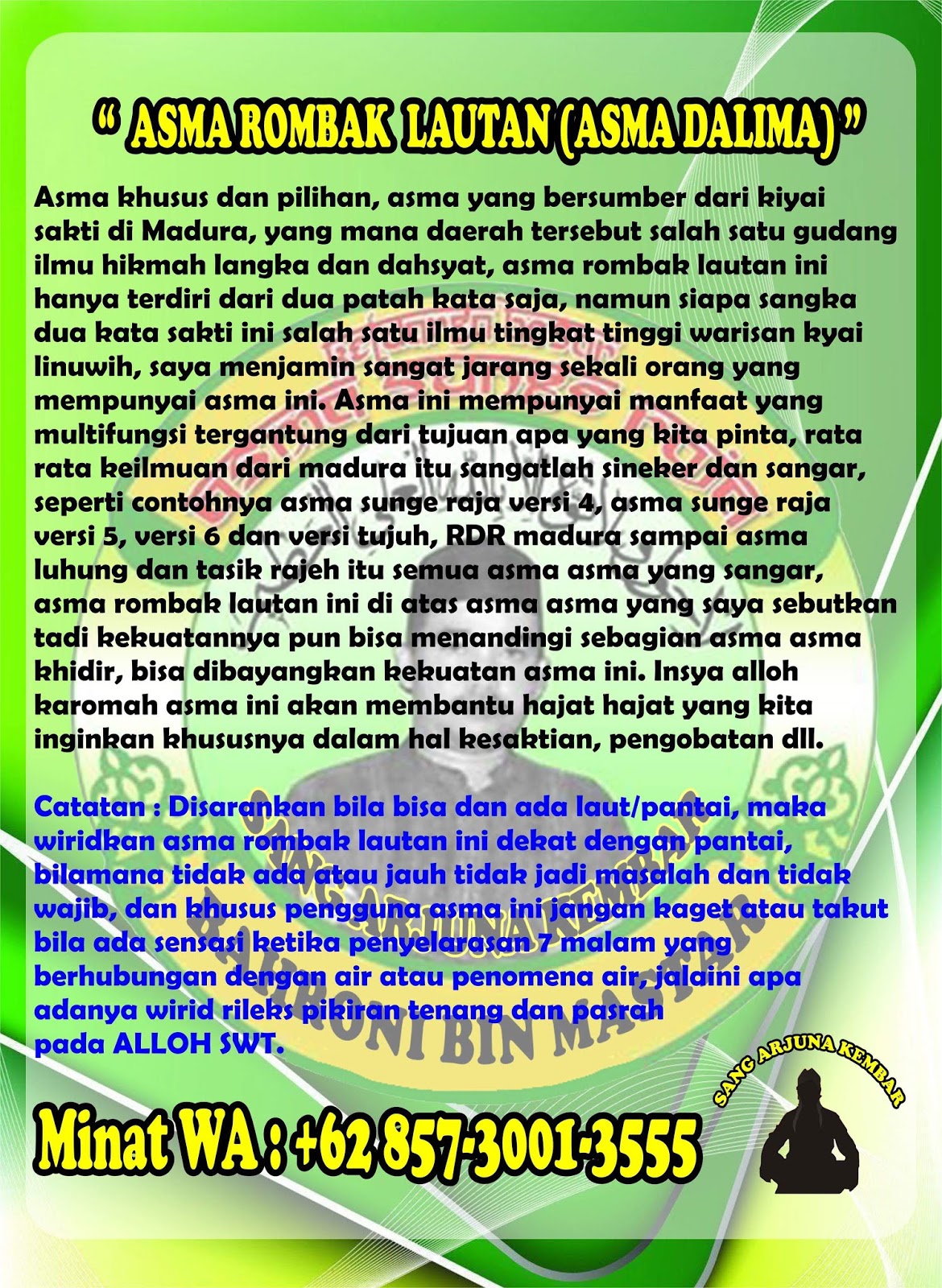 Sang Arjuna Kembar ASMA ROMBAK LAUTAN (ASMA DALIMA)