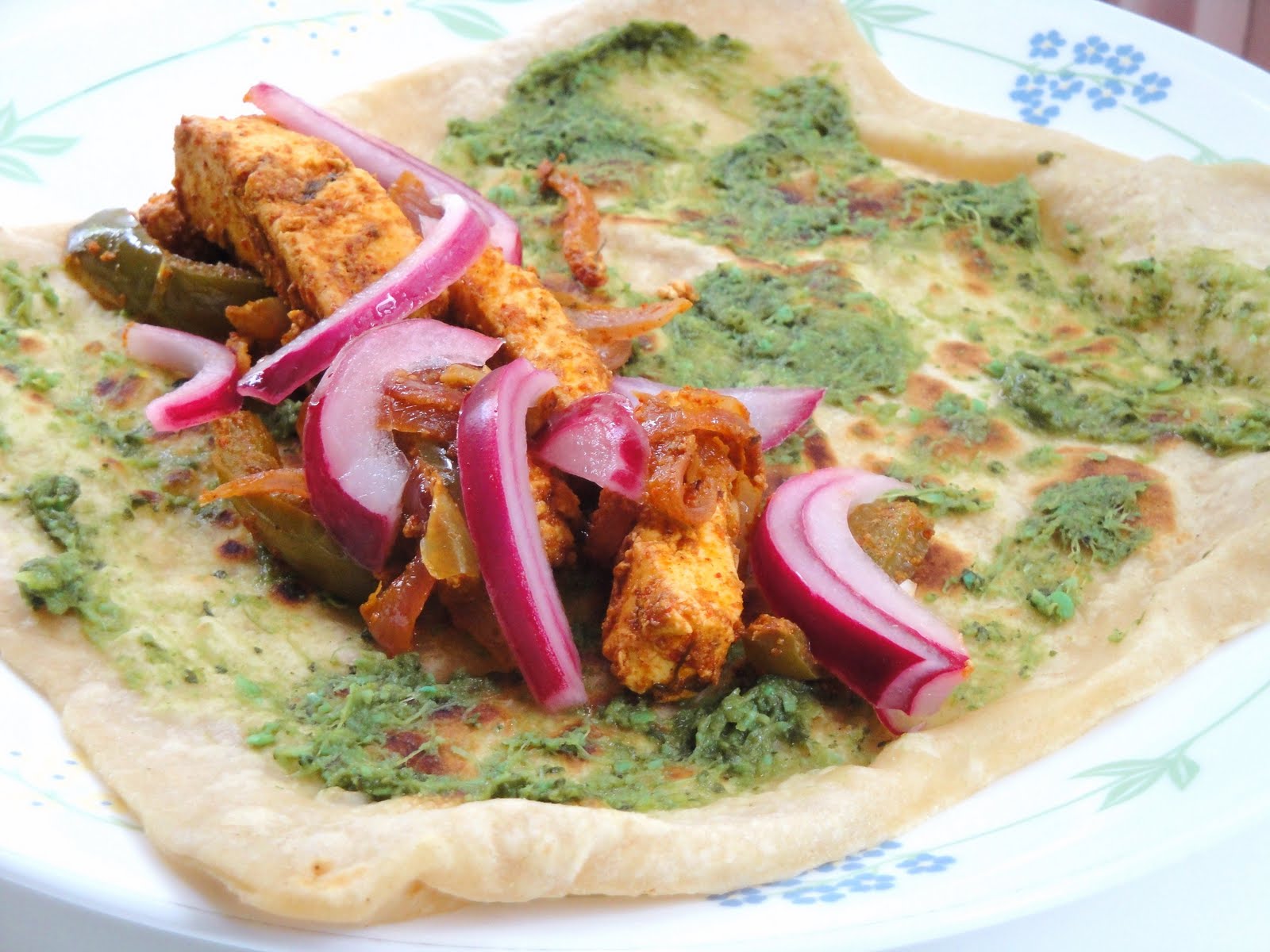 cumin and cardamom Paneer Kathi Rolls