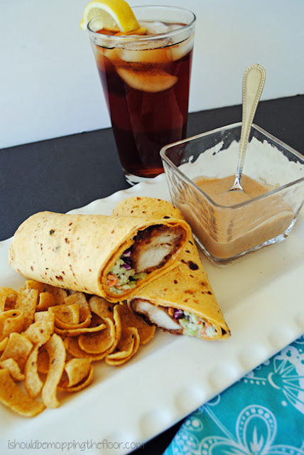 Super Easy Honey BBQ Chicken Wraps with BBQ Dijon Dipping Sauce made with Tyson Honey BBQ Chicken Strips {includes printable recipe card}  #MealsTogether