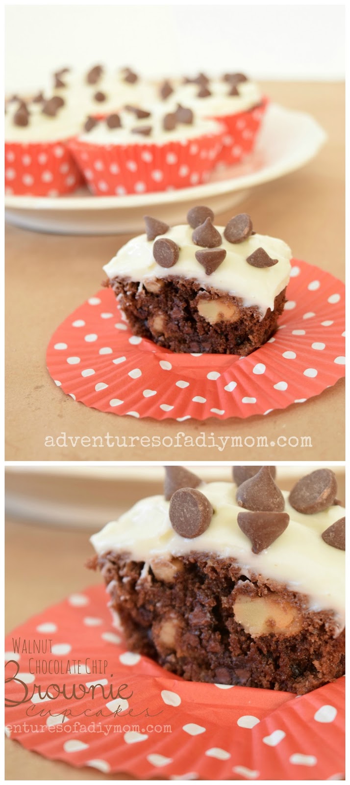 Chocolate Chip Walnut Brownie Cupcakes Adventures of a DIY Mom
