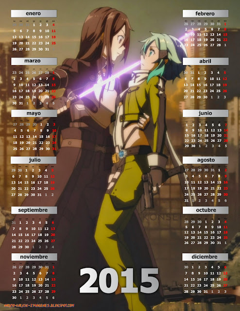 calendario anime sword art online 2015