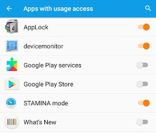 Apps with usage access