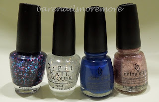 OPI Polka.com and Lights of Emerald City and China Glaze Manhunt and Hey Gorgeous