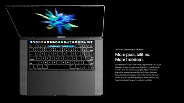 The concept of "MacBook Touch" Forming MacBook With Double Touch Screen, Bezel-Less Design