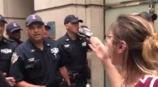 Have a f--g backbone anti Trump leftist screams at cops guarding Trump Tower