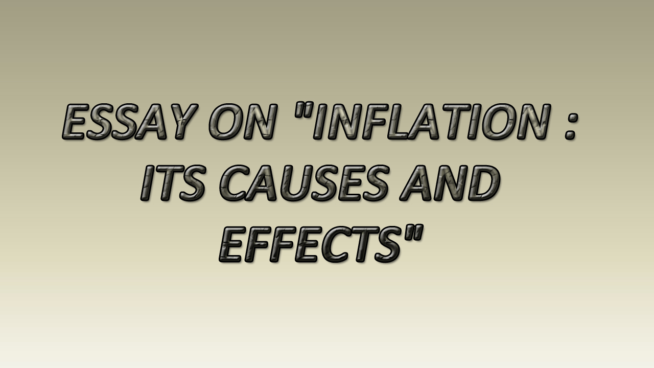 Buy essay on inflation effects