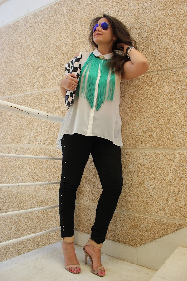 DIY Collar de flecos verde esmeralda / DIY How to make a Fringed Necklace